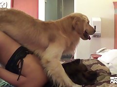 Guy Makes Girl Fuck Dog